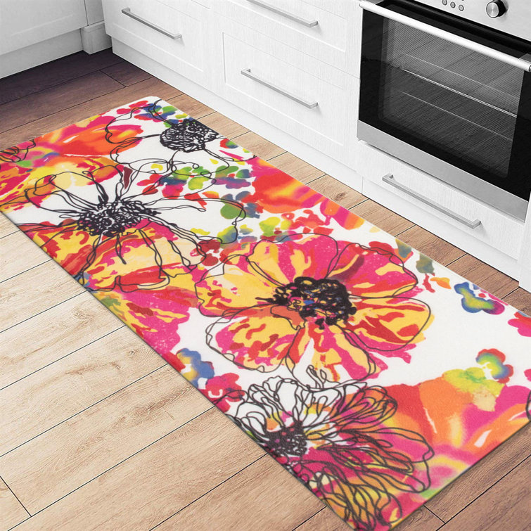 Red Barrel Studio® Agela Modern Flowers Standing AntiFatigue Mat